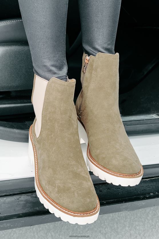 oliven NanaMacs lett bemyndigede støvletter i imitert semsket skinn 402NJ03915