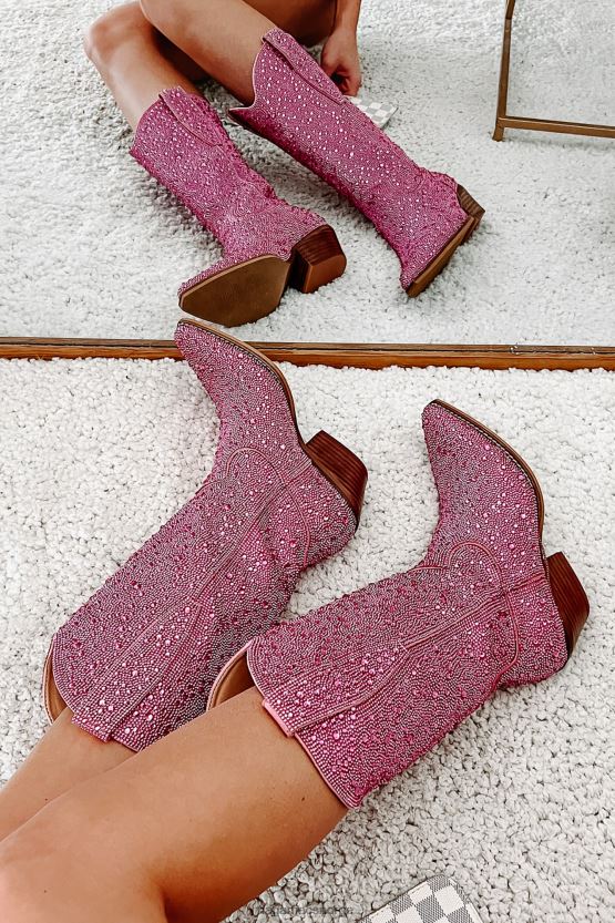 rosa rhinestone NanaMacs spurs bling rhinestone cowboystøvler 402NJ03855