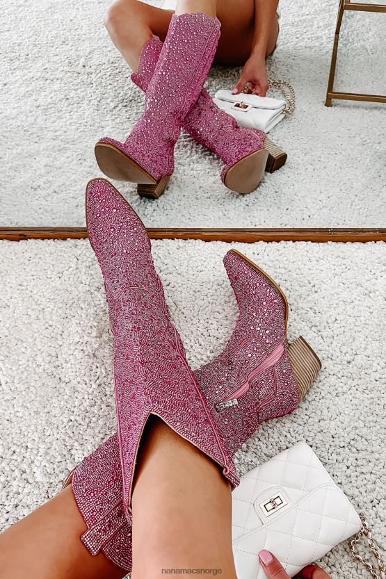rosa rhinestone NanaMacs urban cowgirl rhinestone cowboystøvler 402NJ03854