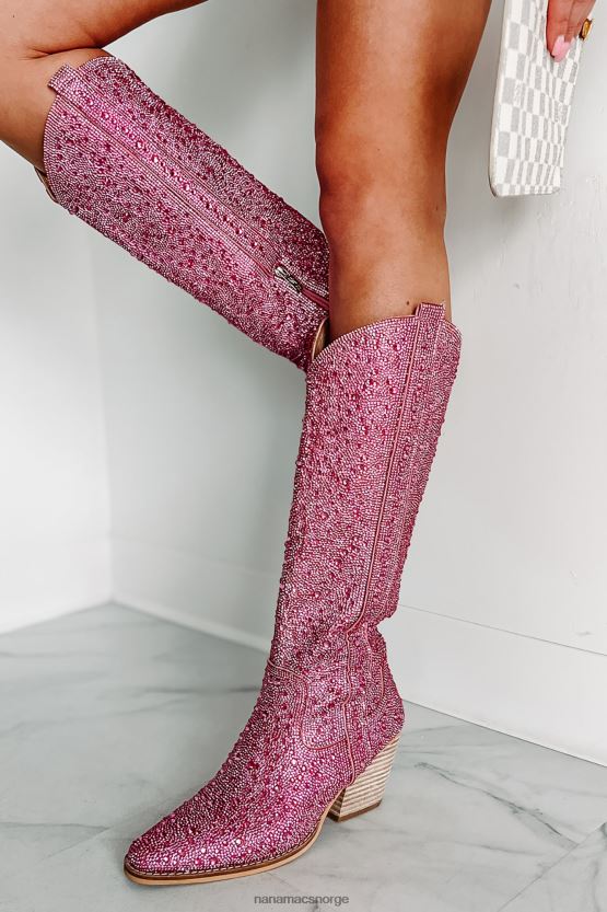 rosa rhinestone NanaMacs urban cowgirl rhinestone cowboystøvler 402NJ03854