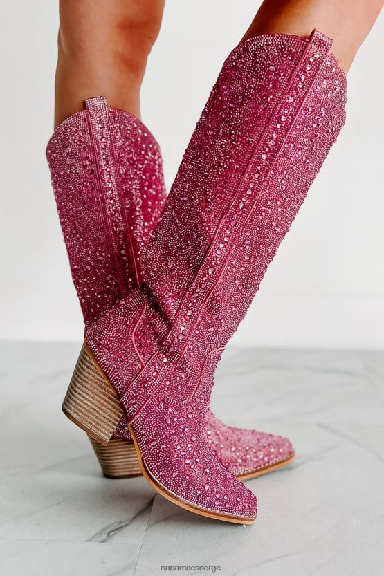 rosa rhinestone NanaMacs urban cowgirl rhinestone cowboystøvler 402NJ03854