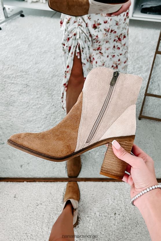 taupe NanaMacs høyre fot frem tofarget støvlett i imitert semsket skinn 402NJ03899