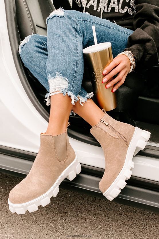 taupe NanaMacs new paths faux semsket chunky såle støvletter 402NJ03922