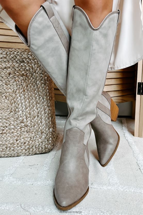 taupe NanaMacs sittesidesadel westernstøvler i kunstskinn 402NJ03872