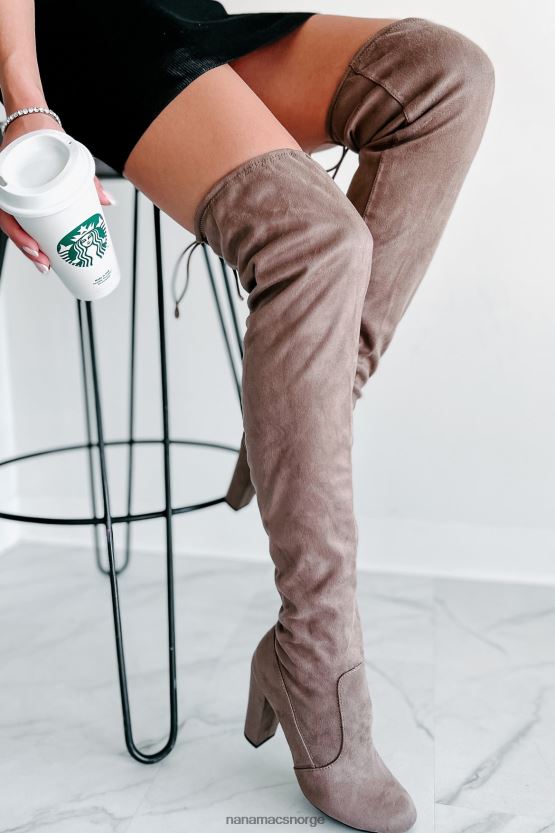 taupe NanaMacs spankulerende inn i natt imitert semsket låret høye støvler 402NJ03868