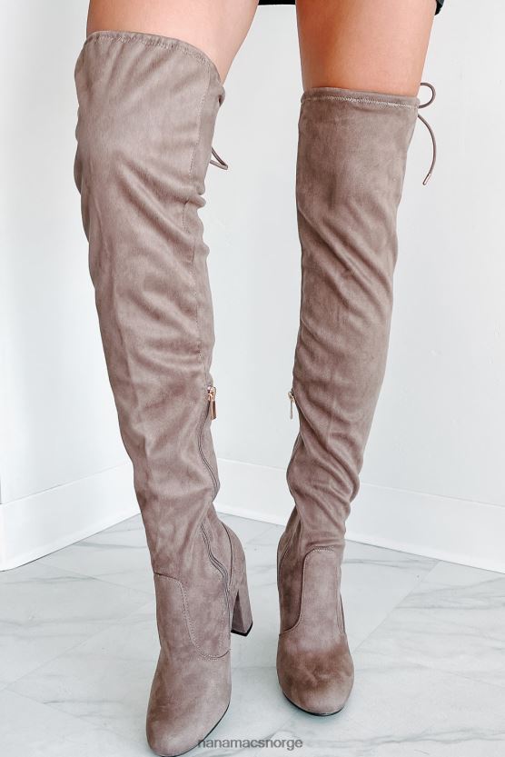 taupe NanaMacs spankulerende inn i natt imitert semsket låret høye støvler 402NJ03868
