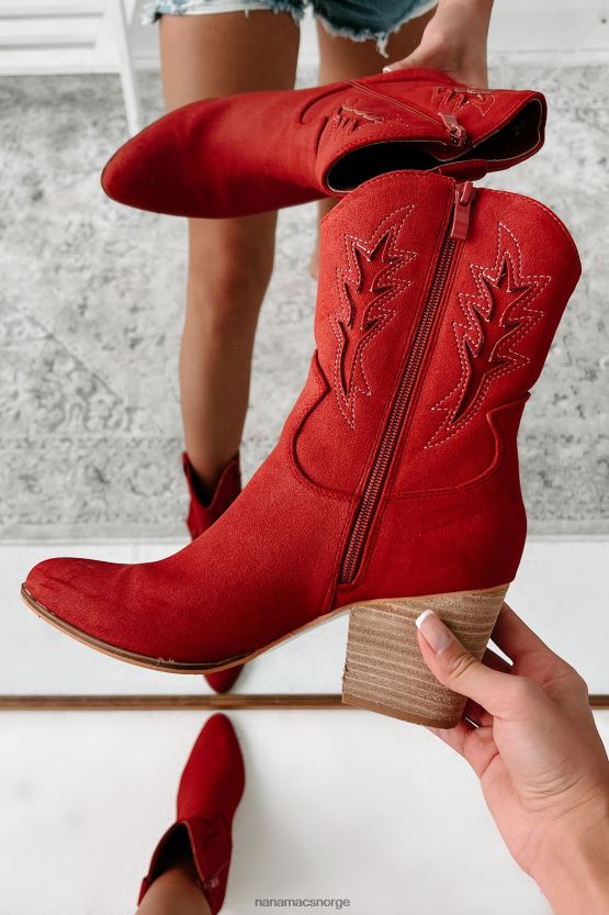 vintage rød NanaMacs vil ikke ha noe trøbbel med vestlige mid-calf-støvler 402NJ03852