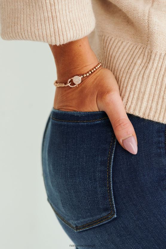 Rose gull NanaMacs føler seg glad justerbart armbånd 402NJ04410