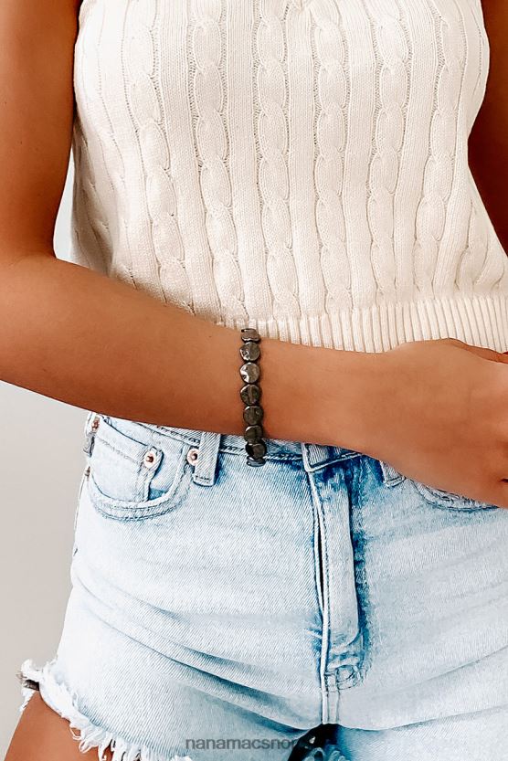 gunmetall NanaMacs rundt og rundt justerbart armbånd 402NJ04404