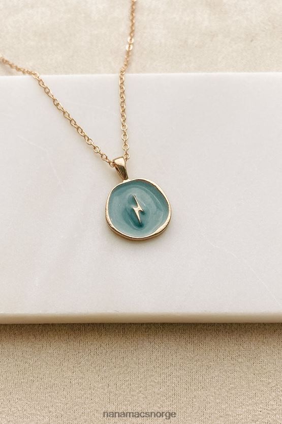 blå/gull NanaMacs reise av aksept lynbolt sjarm halskjede 402NJ04105