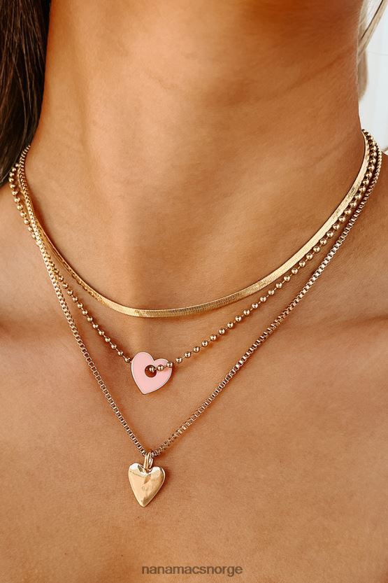 gull NanaMacs hjerte i kjeder lagdelt kjede 402NJ04077