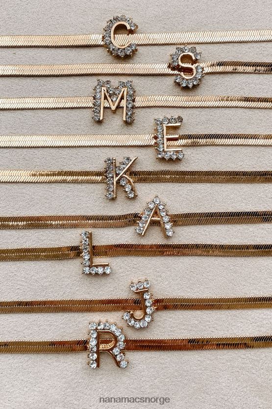 gull NanaMacs initial her sildbein bokstav halskjede 402NJ04099