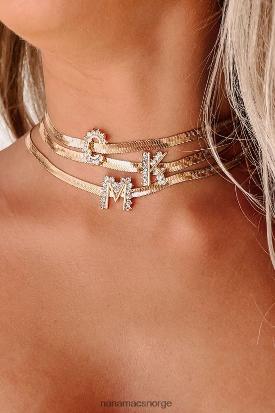 gull NanaMacs initial her sildbein bokstav halskjede 402NJ04099
