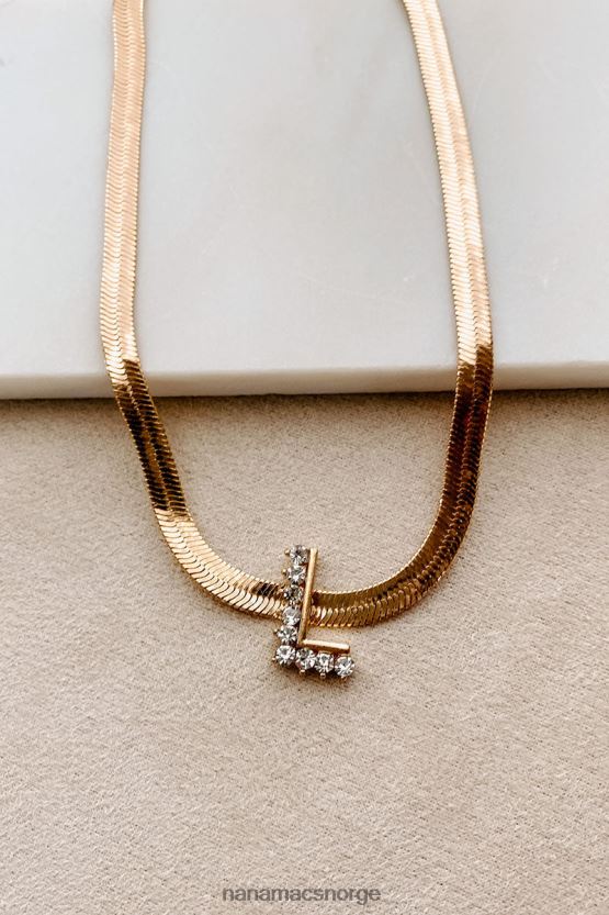 gull NanaMacs initial her sildbein bokstav halskjede 402NJ04099