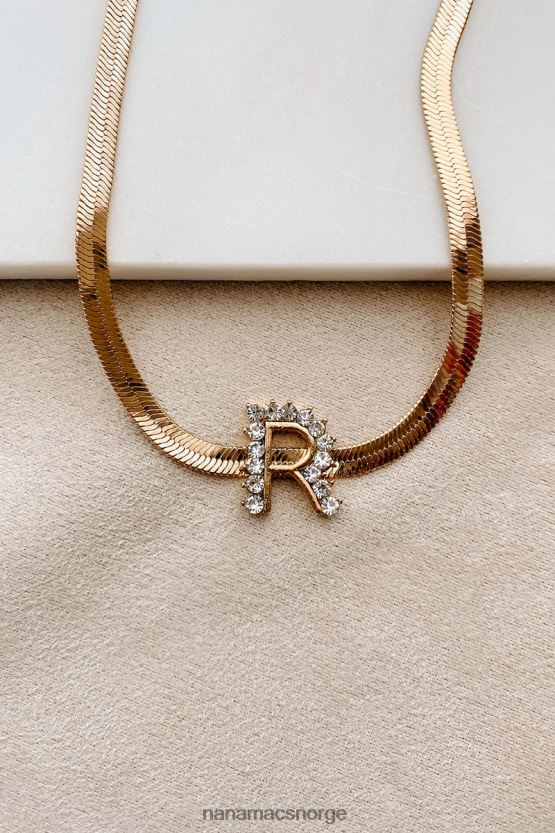 gull NanaMacs initial her sildbein bokstav halskjede 402NJ04099