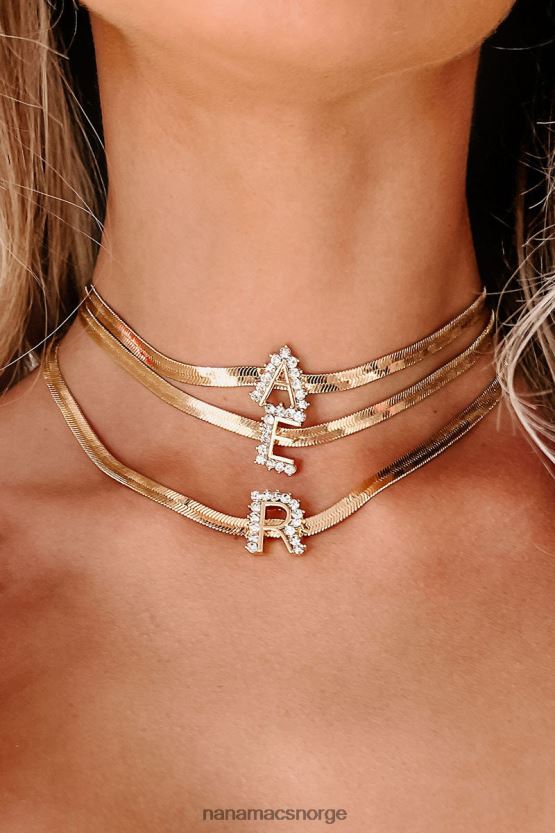 gull NanaMacs initial her sildbein bokstav halskjede 402NJ04099