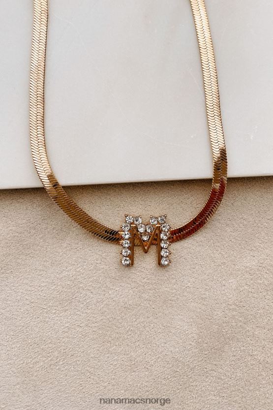 gull NanaMacs initial her sildbein bokstav halskjede 402NJ04099