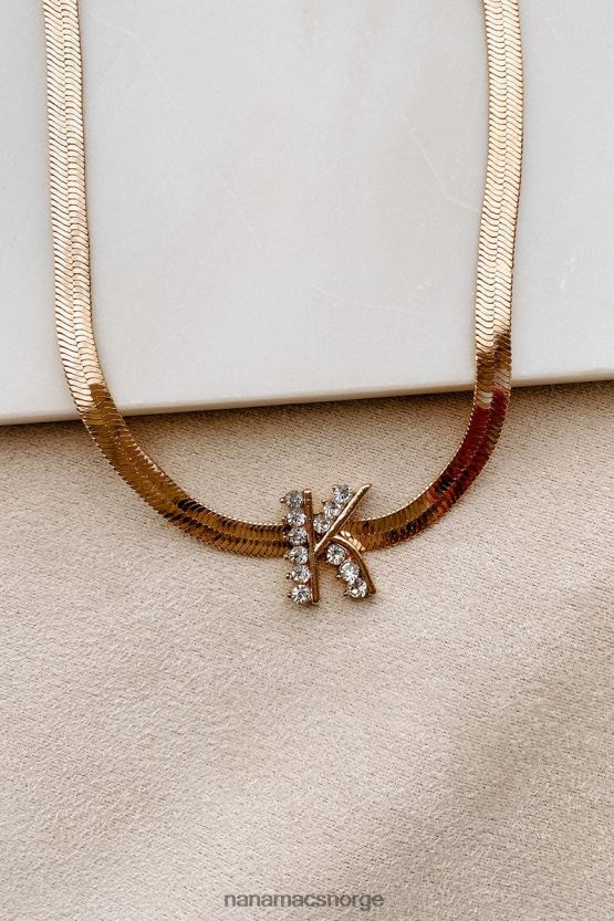 gull NanaMacs initial her sildbein bokstav halskjede 402NJ04099