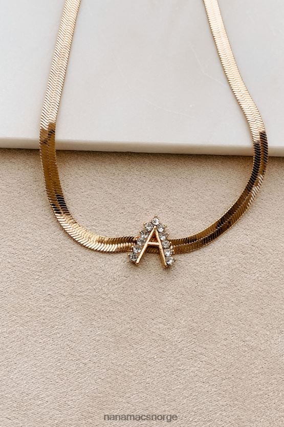 gull NanaMacs initial her sildbein bokstav halskjede 402NJ04099