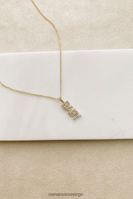 gull NanaMacs kall meg baby sjarm rhinestone halskjede 402NJ04109