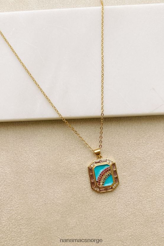 gull NanaMacs leter etter gull regnbue anheng halskjede 402NJ04091