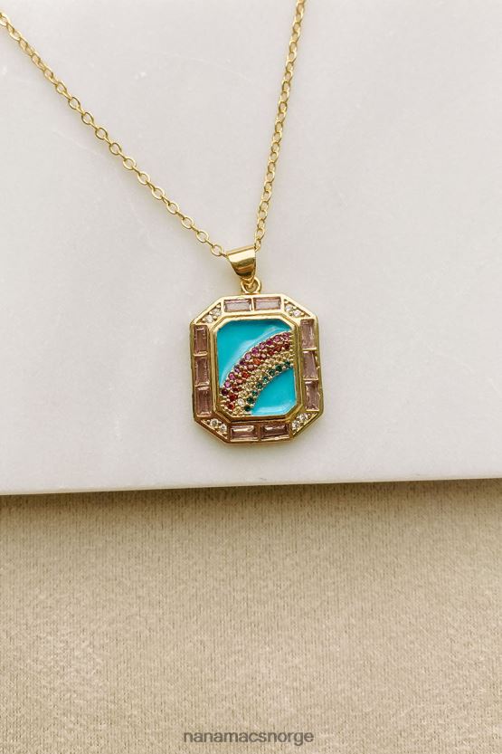 gull NanaMacs leter etter gull regnbue anheng halskjede 402NJ04091