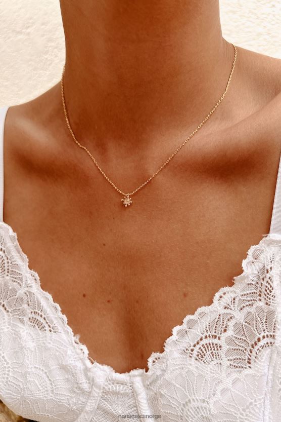 rosenkvarts/gull NanaMacs vekkelse delikat sjarm halskjede 402NJ04185