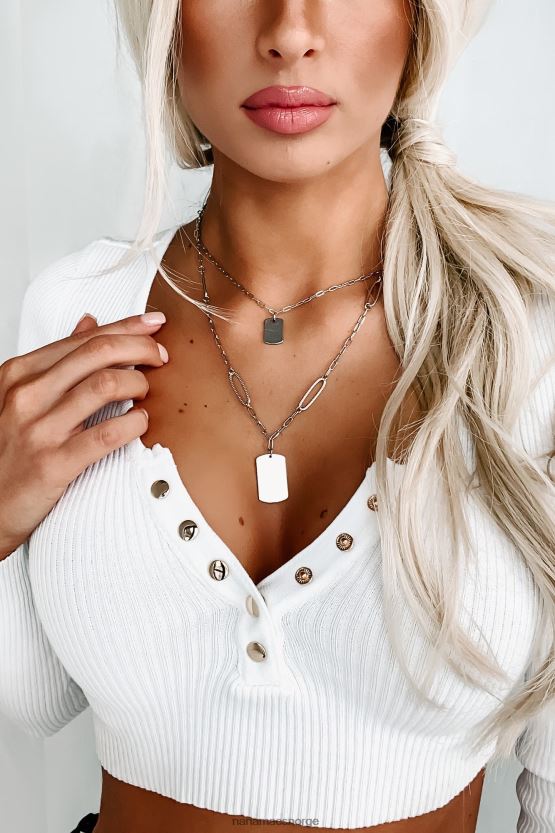 sølv NanaMacs født til å gløde lagdelt kjede 402NJ04219