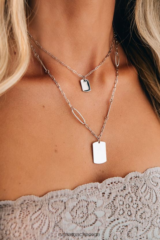 sølv NanaMacs født til å gløde lagdelt kjede 402NJ04219