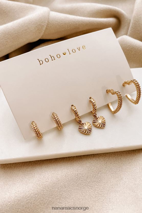 gull NanaMacs enig helhjertet bøyle øredobber pack 402NJ04231