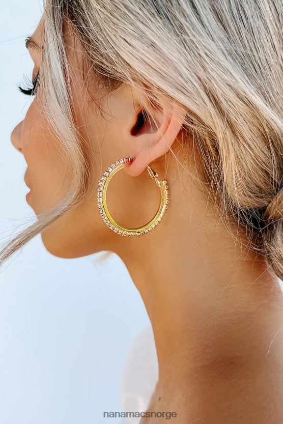 gull NanaMacs ikke stirre rhinestone hoop øredobber 402NJ04262