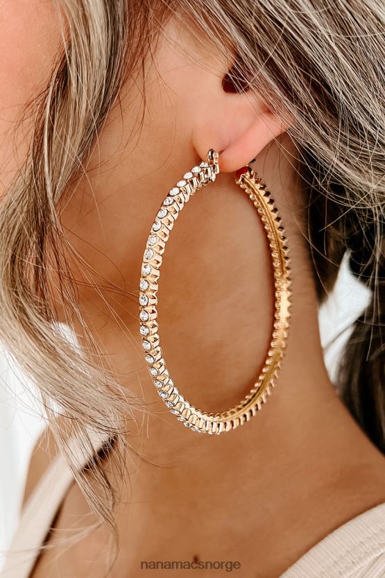 gull NanaMacs middag i byen rhinestone bøyle ørering 402NJ04345