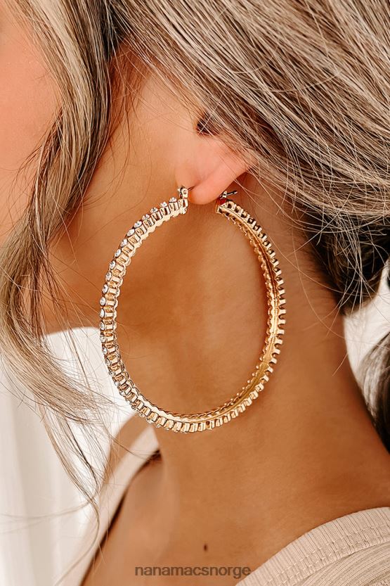 gull NanaMacs middag i byen rhinestone bøyle ørering 402NJ04345