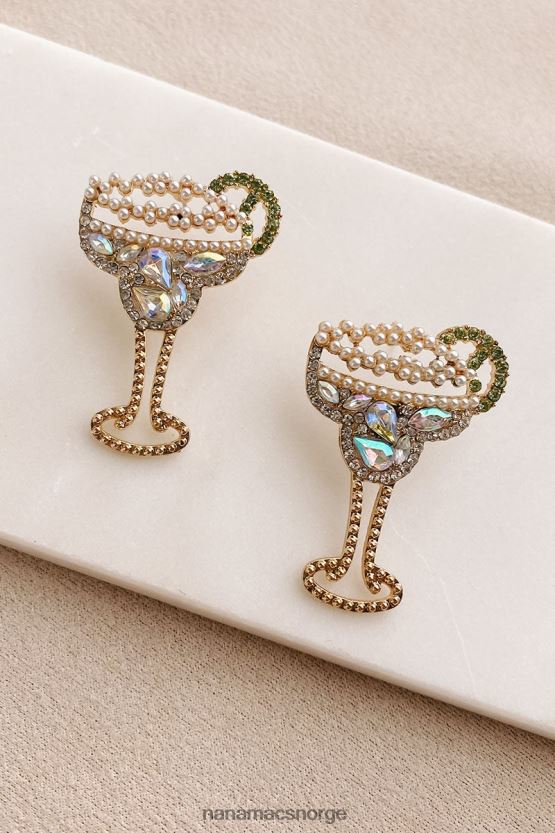 gull NanaMacs on the rocks beaded rhinestone øredobber 402NJ04288