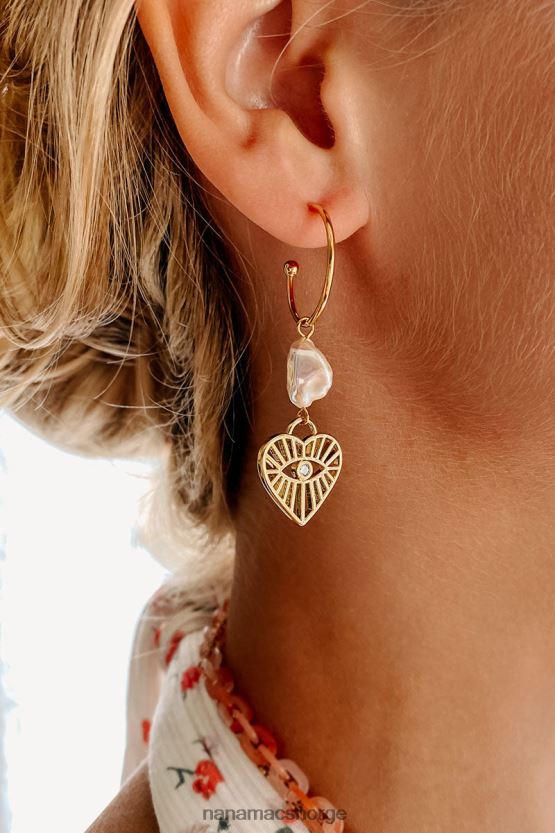 gull NanaMacs se inn i ditt hjerte dingle øredobber 402NJ04348