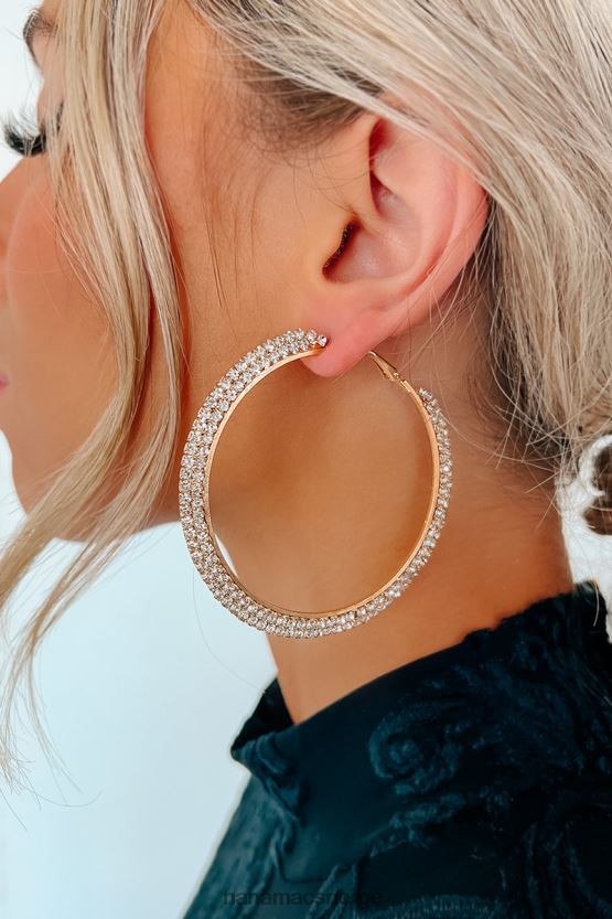 gull NanaMacs sosial soiree rhinestone bøyle øredobber 402NJ04239