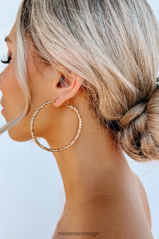 gull NanaMacs suksesshistorie teksturerte bøyle øredobber 402NJ04274