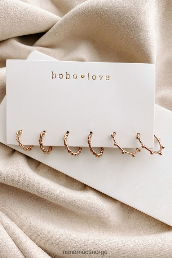 gull NanaMacs trippel trussel bøyle øreringpakke 402NJ04245