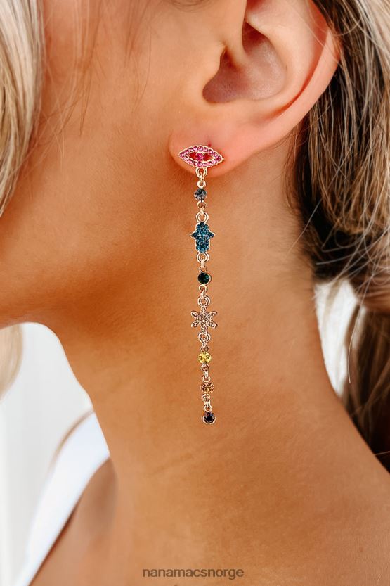 gull/multi NanaMacs emosjonelle berg-og-dal-dal-øreringer 402NJ04248