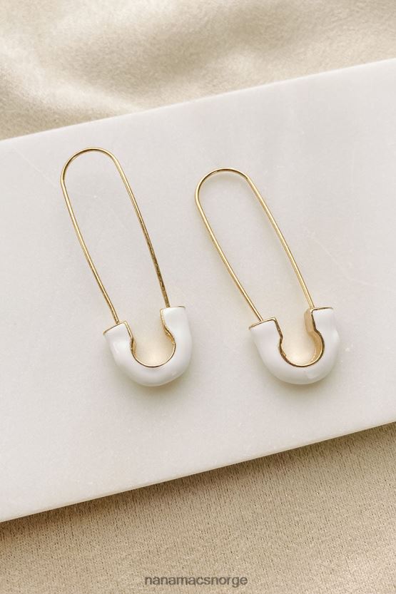 hvitt gull NanaMacs sikkerhet først dangle øredobber 402NJ04337