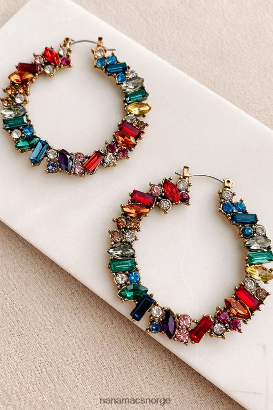 multi NanaMacs regnbue av muligheter rhinestone bøyle øredobber 402NJ04306