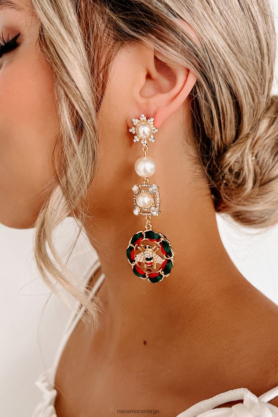 rødgrønn NanaMacs queen to bee statement øredobber 402NJ04342