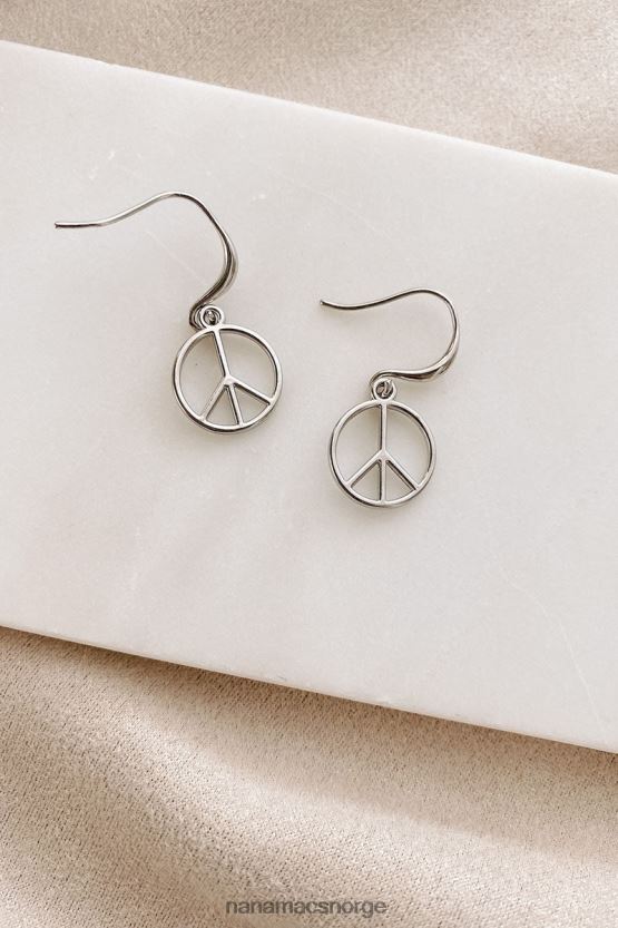 sølv NanaMacs kjærlighet og fred dingler øredobber 402NJ04339