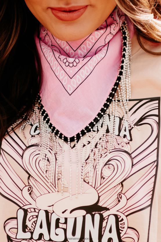 rosa NanaMacs cool it cowboy rhinestone frynser bandana skjerf 402NJ04563