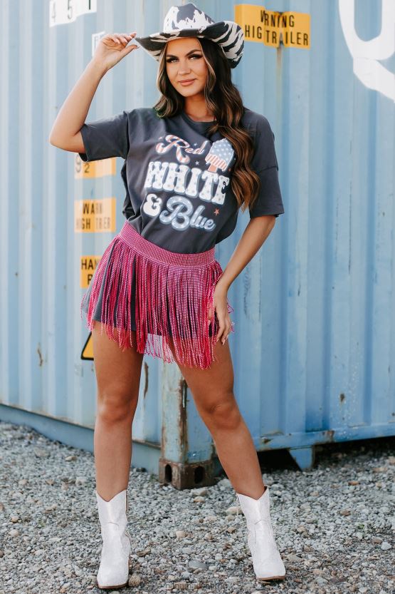 fuchsia NanaMacs vi ses burlesk rhinestone frynser belte 402NJ04451