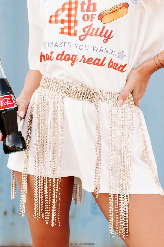 gull NanaMacs midterste rhinestone frynser belte 402NJ04561