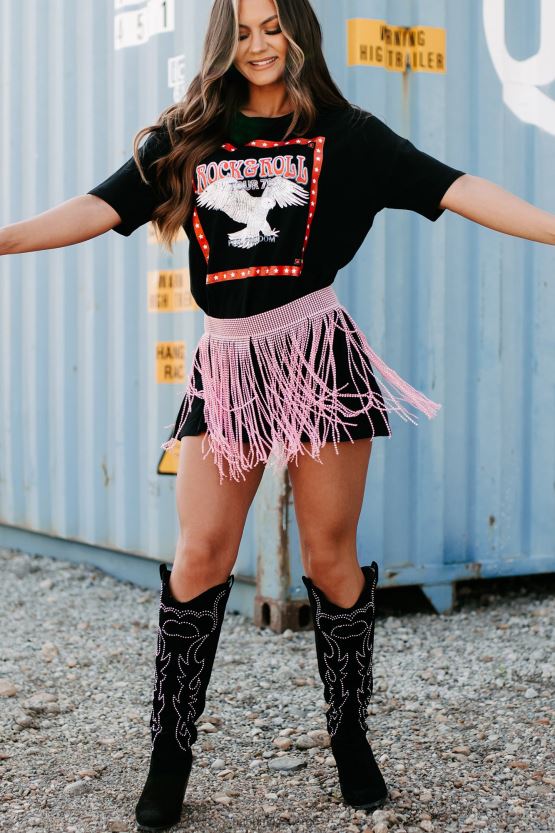 rosa NanaMacs vi ses burlesk rhinestone frynser belte 402NJ04454