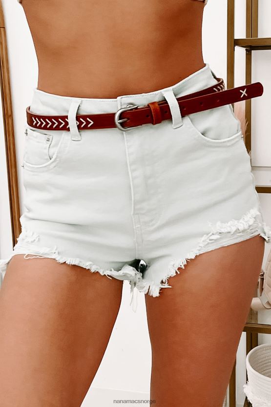 tan NanaMacs amarillo western-sydd skinnbelte i skinn 402NJ04460