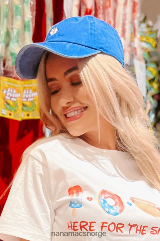 kongelig NanaMacs min broderte baseballcaps med blomster tusenfryd 402NJ04485