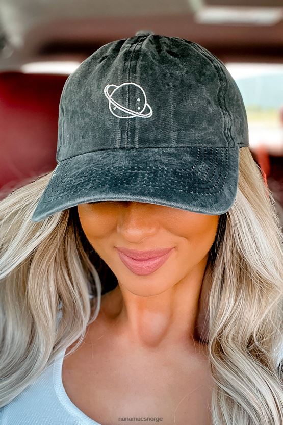 svart NanaMacs space invader planet brodert baseballcaps 402NJ04482